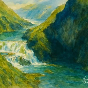 Paisaje Andino Montes y río